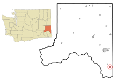 Whitman County Washington Incorporated and Unincorporated areas Uniontown Highlighted.svg