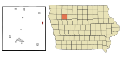 Buena Vista County Iowa Incorporated and Unincorporated areas Albert City Highlighted.svg