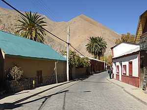 Archivo:Calle del pueblo de Pisco Elqui, en Chile