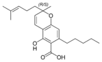 Chemical structure of cannabichromenic acid A.
