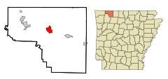 Carroll County Arkansas Incorporated and Unincorporated areas Berryville Highlighted.svg