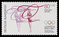 Archivo:DBP 1984 1207 Olympia Rhythmische Sportgymnastik