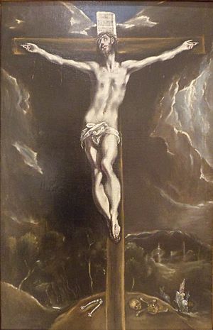 Archivo:El Greco - Cristo en la cruz, en un paisaje con jinetes