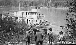Archivo:Gathering fuel for the steamship Grenfell on the Peace River