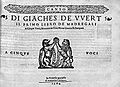 Giaches de Wert, primer libro de madrigales (1564)