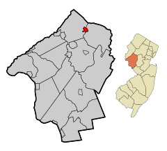 Hunterdon County New Jersey Incorporated and Unincorporated areas Califon Highlighted.svg