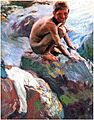Joaquín Sorolla - Niño en las rocas, Javea