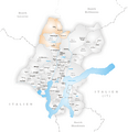 Karte Gemeinden des Bezirks Lugano 2010