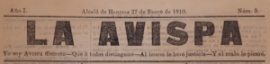 Archivo:La Avispa (27-01-1910) cabecera