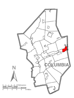 Map of Berwick, Columbia County, Pennsylvania Highlighted.png