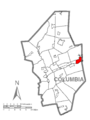 Map of Berwick, Columbia County, Pennsylvania Highlighted