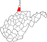 Map of West Virginia highlighting Marshall County.svg