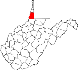 Map of West Virginia highlighting Marshall County.svg