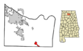 Morgan County Alabama Incorporated and Unincorporated areas Eva Highlighted