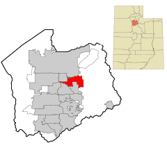 Salt Lake County Utah incorporated and unincorporated areas Millcreek highlighted.svg