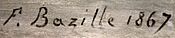 Signature of Frédéric Bazille, 1867.JPG