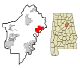 St. Clair County Alabama Incorporated and Unincorporated areas Ragland Highlighted.svg