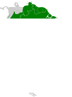 Distribución geográfica de la tangara crestifulva.
