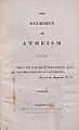 The Necessity of Atheism (Shelley) title page