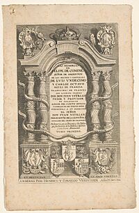 Archivo:Titelpagina voor Las Memorias de Felipe de Comines senor de Argenton (..) tomo primero, Amberes Antwerpen Henrico y Cornelio Verdussen, 1713, RP-P-2017-9710