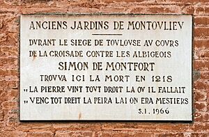 Archivo:Toulouse - Plaque de Simon de Monfort