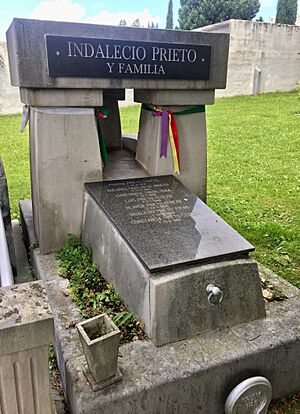 Archivo:Tumba de Indalecio Prieto en el cementerio de Derio junto a Bilbao