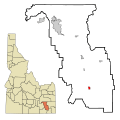 Bannock County Idaho Incorporated and Unincorporated areas Downey Highlighted.svg