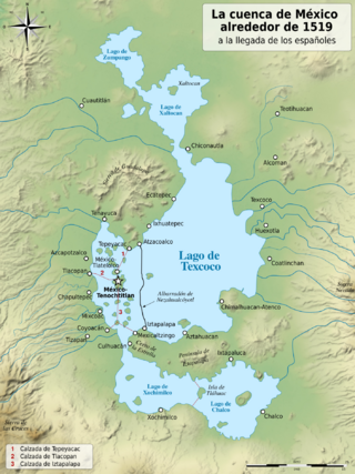 Basin of Mexico 1519 map-es.svg