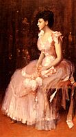 Chase William Merritt Portrait Of A Lady In Pink 1888