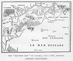 Archivo:Dauphin Map of Canada - circa 1543 - Project Gutenberg etext 20110