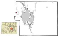 El Paso County Colorado Incorporated and Unincorporated areas Green Mountain Falls Highlighted.svg