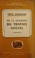 Emile Durkheim, Division du travail social maitrier