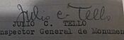 Firma de Julio C Tello en 1946.jpg