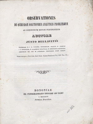 Archivo:Giusto Bellavitis – Observationes de quibusdam solutionibus analyticis, 1847 - BEIC 6272808