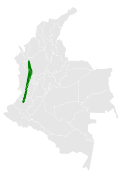 Distribución geográfica del tororoí chamí.