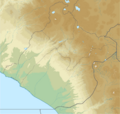 Mapa físico de localización Tacna