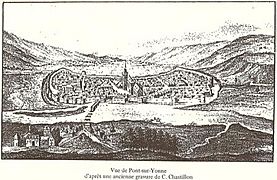 Pont-sur-Yonne gravure Chastillon