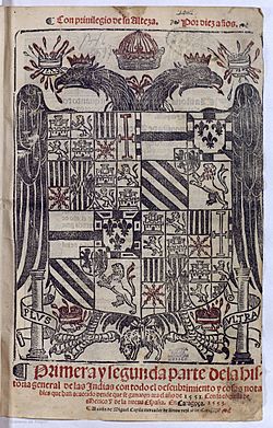 Archivo:Portada Historia general de las Indias Zaragoza 1553