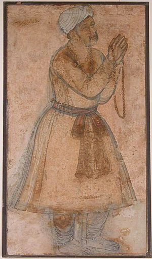 Archivo:Portrait of Emperor Akbar Praying