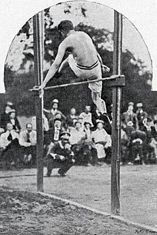 Archivo:Ray Ewry vainqueur du saut en hauteur sans élan aux JO de 1900 (1m65 - WR)