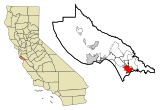 Santa Cruz County California Incorporated and Unincorporated areas Watsonville Highlighted.svg