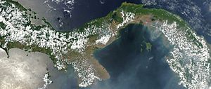 Archivo:Satellite image of Panama in March 2003