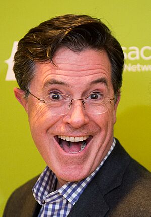 Archivo:Stephen Colbert and Steve Carell MFF 2014 (cropped)