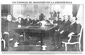 Archivo:Un Consejo de Ministros en la presidencia, de Campúa, en Nuevo Mundo, 17-03-1910