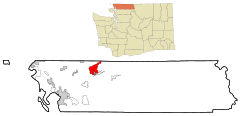 Whatcom County Washington Incorporated and Unincorporated areas Peaceful Valley Highlighted.svg