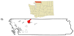 Whatcom County Washington Incorporated and Unincorporated areas Peaceful Valley Highlighted.svg