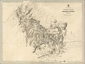Archivo:Admiralty Chart No 657 Isthmus of Panama Showing The Proposed Panama Canal and the Railway . . . , Published 1885