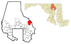 Baltimore County Maryland Incorporated and Unincorporated areas Kingsville Highlighted.svg
