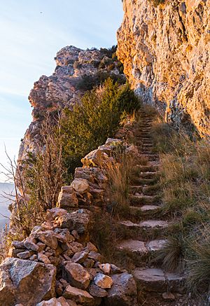 Archivo:Camino a la ermita de la Virgen de la Peña, LIC Sierras de Santo Domingo y Caballera, Aniés, Huesca, España, 2015-01-06, DD 02