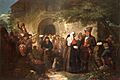 Dionisio Fierros, 1862, La salida de misa en una aldea de las cercanías de Santiago de Galicia